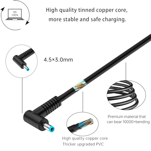 45W 19.5V 2.31A 741727-001 Laptop Charger Compatible with HP is 13252 213349-009 Pavilion 15 Notebook 740015-003 741553-850 HSTNN-DA40 TPN-LA15 Blue Tip Smart AC Power Adapter