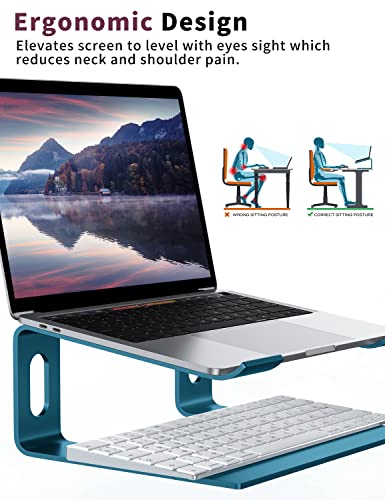 ALASHI Laptop Stand for Desk, Aluminum Computer Riser, Ergonomic Notebook Holder, Detachable Metal Laptops Elevator, PC Cooling Mount Support 10 to 15.6 Inches Notebook, Navy Blue - color: J-Navy Blue