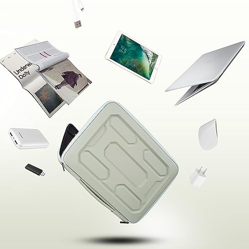 DOMISO Laptop Hard Case 17-17.3 inch Waterproof Shockproof Hard Shell Laptop Sleeve with Handle & Storage Pocket, Compatible with MacBook, HP, Dell, Mint Green - color: Mint Green, size: 17.3 inch