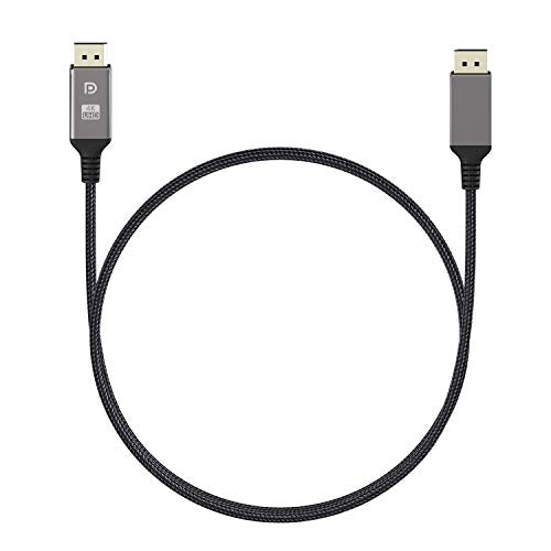 DisplayPort Cable 1.2 6.6ft, High Speed DisplayPort to DisplayPort Cable Nylon Braided, Supports 4K@60Hz and 2K@144Hz for Laptop PC Projector TV etc- Gaming Monitor Cable- Dark Grey