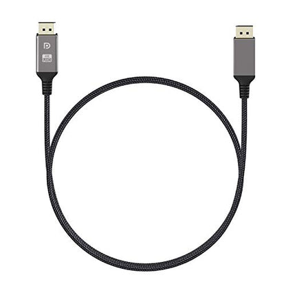 DisplayPort Cable 1.2 6.6ft, High Speed DisplayPort to DisplayPort Cable Nylon Braided, Supports 4K@60Hz and 2K@144Hz for Laptop PC Projector TV etc- Gaming Monitor Cable- Dark Grey