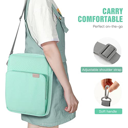 TiMOVO 9-11" Tablet Sleeve Bag Carrying Case with Strap, Mint Green | Fits iPad A16 11", Pad Air 11/5th & 4th 10.9", 10th Gen/10.2", Galaxy Tab A11 Plus, Multi-Pocket, Handle, Padded Protection - color: Mint Green, size: 9-11