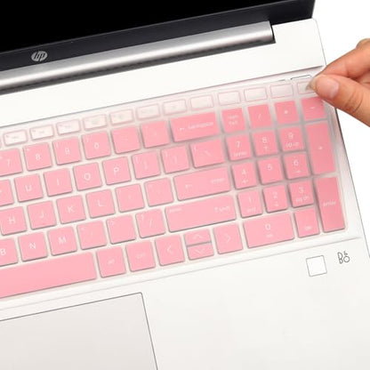 Keyboard Cover for 15.6 17.3 HP Laptop 17-cn 17-cp 15-fc 15-fd 15-eg 15-eh 15-er Series 15-fc0025dx 15-fc0093dx 15-fd0083wm 15-fd0107dx 15t-fd000/fd100 15t-eg300 17t-cn300/cn400 17-cn 17z-cp-Palepink - color: Palepink