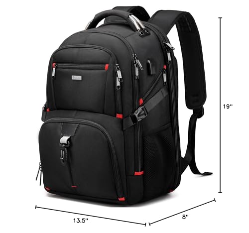 50L Travel Laptop Backpack for Men Women, Extra Large Heavy Duty Big Carry on Backpack for Weekend Airline Approved Fits 17 Inch Computer, Black - color: 50l Black