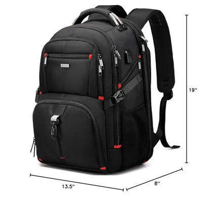 50L Travel Laptop Backpack for Men Women, Extra Large Heavy Duty Big Carry on Backpack for Weekend Airline Approved Fits 17 Inch Computer, Black - color: 50l Black