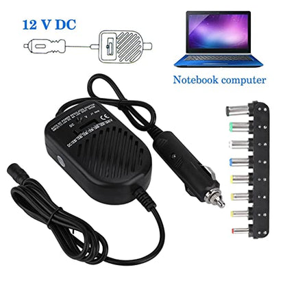 Ejoyous Car Laptop Charger Adapter 15V-24V, 80W Power Adapter Notebook Charger Power Supply Set with 8 Plug Heads, for Laptop Notebook Computers