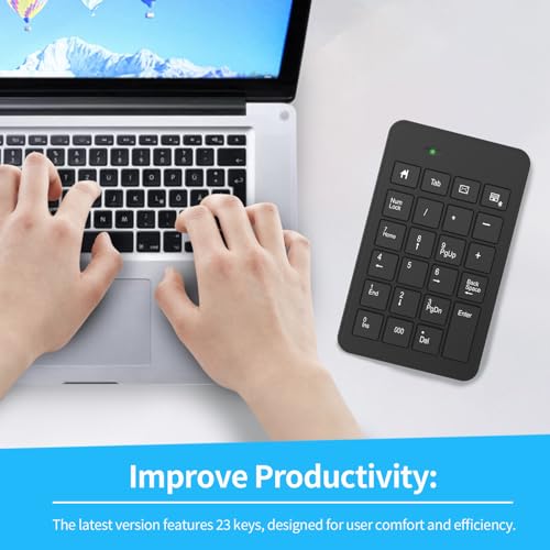Bluetooth Number Pad with Battery, 23 Keys Wireless Numeric Keypad Upgraded Version of 10 key Keyboard Financial Accounting Numpad Compatible for Laptop, PC, Macbook, Notebook, Desktop,Surface Pro - style: BluetoothWireless