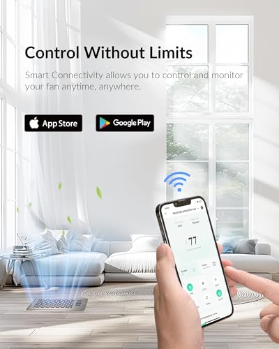 Howeall 4" x 10 inch Quiet Register Booster Fan - Upgrade Smart Register Vent with Remote Control and Dual Intelligent Thermostat Control - Heating Cooling Vent Fan Booster,Satin Nickel - color: Satin Nickel, size: 4" x 10"