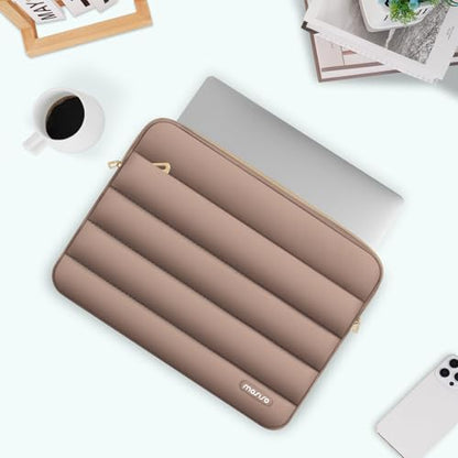 MOSISO Laptop Case 14 inch, 14 inch Puffy Laptop Sleeve Compatible with HP Lenovo Dell ASUS Acer, HP Stream, Dell Latitude, Lenovo IdeaPad, Polyester Horizontal Bag with Small Case, Brown - color: Brown, size: 14 inch