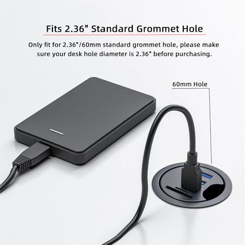 USB 3.0 Hub SD TF USB-C 2 Port USB 60mm Desk Grommet Splitter Dock Station Micro-SD Card Reader for Desktop PC - style: 2-USB+SDTF+USBC