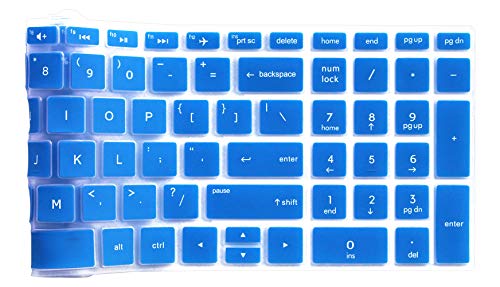 Ultra Thin Silicone Keyboard Cover Compatible with 15.6" HP Pavilion X360 15-BR, Pavilion 15-CC 15-CD 15-CB 15-BS 15-BW 15m-bp 17-BS 17M-AE 17-BS 17-BW Series Laptop (Blue) - color: Blue