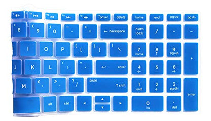 Ultra Thin Silicone Keyboard Cover Compatible with 15.6" HP Pavilion X360 15-BR, Pavilion 15-CC 15-CD 15-CB 15-BS 15-BW 15m-bp 17-BS 17M-AE 17-BS 17-BW Series Laptop (Blue) - color: Blue