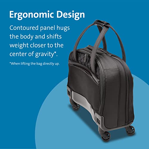 Kensington Contour 2.0 Laptop Rolling Bag, Briefcase, Laptop Spinner, Laptop Roller Bag wheeled,15.6”, Water Resistant, Black (K60380WW) - size: 15.6 Inch, style: Laptop Spinner