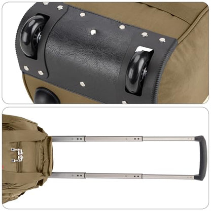 Boardingblue 17x10x9 Inches United Airlines Rolling Personal Item Under Seat Duffle Bag Luggage Suitable For Major Airlines Including Spirit, and Frontier Airline - color: Beige