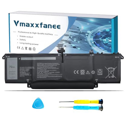 72Wh P83V9 Laptop Battery Replacement for Dell Precision 5480 5490 5470 Series Notebook YXP8T 0CDTT2 CDTT2 Black 15.4V 4442mAh - size: 10.62*3.37*0.26 inch P83V9
