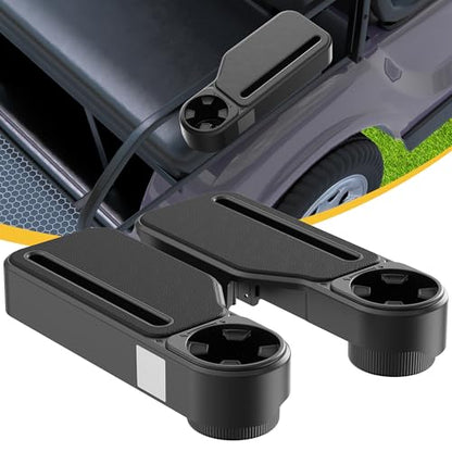 Upgraded Golf Cart Armrest with Cup Holder – Wide Comfort Pad, Universal Fit for EZGO, Club Car, Yamaha – Waterproof, Tool-Free Install, Fits 1" & 1.25" Square Tubes （Black） - color: Cup Holder Black