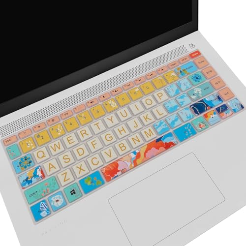 Keyboard Cover for HP 14" Laptop/HP Pavilion x360 14M-BA/CD 14M-DH 14-BF 14-cm 14-CF 14-DF 14-dk 14-DS 14-dq 14-FQ Series, 14-dq0020nr/dq0030nr, 14-fq1025nr/fq0033dx, Litter Flowers - color: Litter Flowers