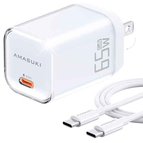 SparkleNano 65W USB C Charger,One-Port GaN PPS Fast Charging Block,Travel Essentials Foldable Plug,for MacBook Pro/Air,Pixelbook,iPad Pro,iPhone 17/16/Pro,Galaxy S23,Pixel (USB C Cable Included)