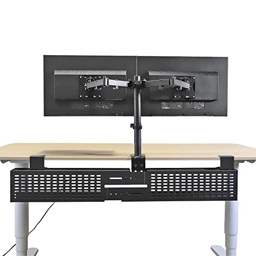 AEONS Dual Monitor Desk Mount Stand, Adjustable Dual Arm Mount fits up to 32 inch LCD Screen with VESA, Clamp and Cable Management, Black - style: Dual Arm, Black