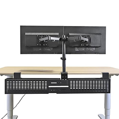 AEONS Dual Monitor Desk Mount Stand, Adjustable Dual Arm Mount fits up to 32 inch LCD Screen with VESA, Clamp and Cable Management, Black - style: Dual Arm, Black