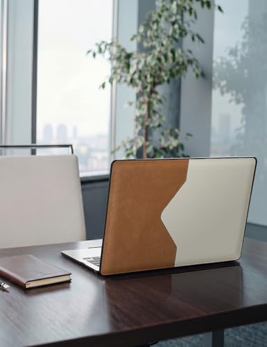 iCasso Compatible for MacBook Air 13 inch Case M5 2026 M4 2025 M3 M2 2024-2022 Model A3449 A3240 A3113 A2681,Sturdy Protective Leather Hard Shell 13.6 MacBook Air Case,Splicing Design - color: Splicing Design