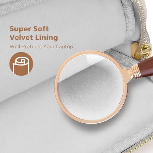 KIZUNA Laptop Sleeve Case 14 Inch Computer Shoulder Bag for 15" MacBook air M3 M2/Lenovo IdeaPad Slim 3i/IdeaPad Flex 5/15.4 MacBook Pro/14 Yoga Slim Pro X/14.4" Surface Laptop Studio 2/HP/Dell,Beige - color: Beige, size: 14 Inch