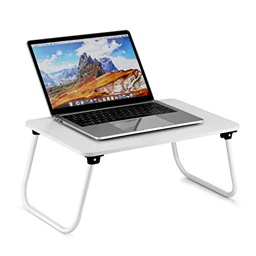Ruxury Folding Lap Desk Laptop Stand Bed Desk Table Tray, Breakfast Serving Tray, Portable & Lightweight Mini Table for Sofa Couch Floor - White - color: White