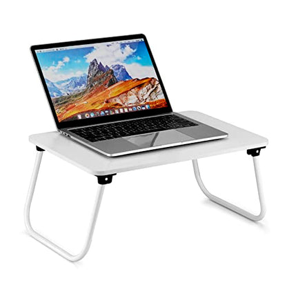 Ruxury Folding Lap Desk Laptop Stand Bed Desk Table Tray, Breakfast Serving Tray, Portable & Lightweight Mini Table for Sofa Couch Floor - White - color: White