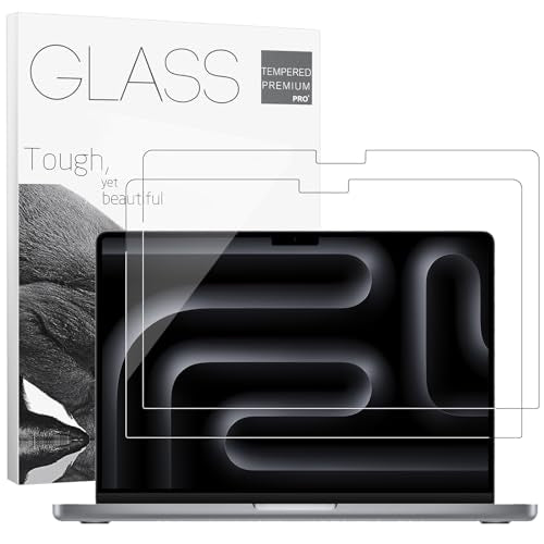 2Pack- 9H Tempered Glass 14" Screen Protector for 2026 MacBook Pro 14.2 Inch Screen Protector (2026-2021 M5, M4, M3, M2,M1 Pro/Max Chip), Bubble Free, Ultra Thin HD Transparency, Anti Scratch - color: MacBook Pro 14.2 Inch, size: 2pc