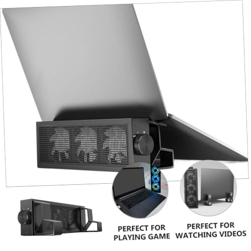 POPETPOP RGB Adjustable Speed Laptop Cooling Pad with Aluminum Heightened Stand, Professional Notebook Cooler for Gaming and Office Use