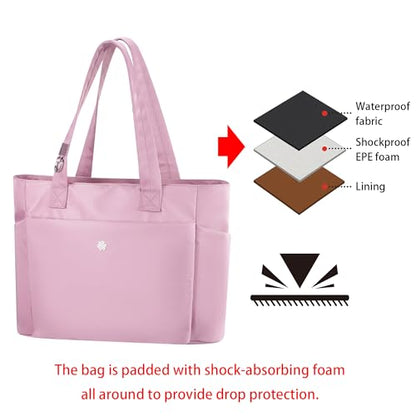 questAll Lightweight Large Capacity Laptop Tote for Women, Waterproof Carnvas Shoulder Bag, Fits 15" Laptop 9006 - color: Blue