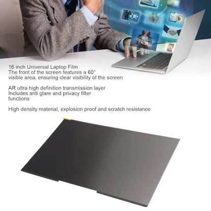 16" 0.4mm Magnetic Laptop Privacy Screen, 16:10 Anti Peeping Anti Glare HD, Scratch Proof Smudge Free Adhesive, Reusable, for Travel Business