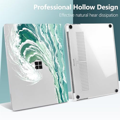 Batianda Case for Microsoft Surface Laptop 13 inch 2025 2026, Aqua Wave | Fits Model 2095, Artistic Patterns Ultra-Slim Lightweight Scratch-Resistant Hard Shell with Professional Protection - color: Wave