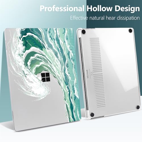 Batianda Case for Microsoft Surface Laptop 13 inch 2025 2026, Aqua Wave | Fits Model 2095, Artistic Patterns Ultra-Slim Lightweight Scratch-Resistant Hard Shell with Professional Protection - color: Wave