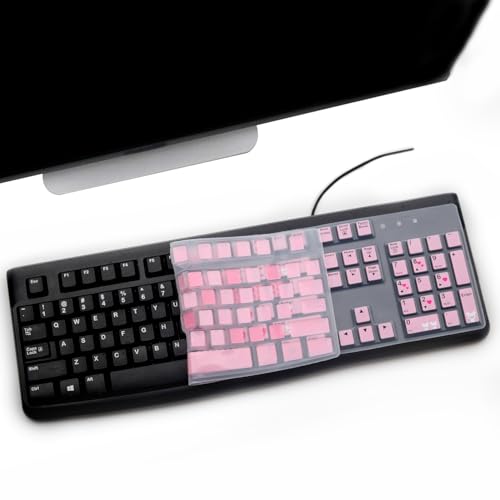 Keyboard Cover for Logitech K120 & MK120 Ergonomic Desktop USB Keyboard, Logitech K120 & MK120 US Layout Waterproof Anti-Dust Keyboard Skin-Lovly - color: Lovly