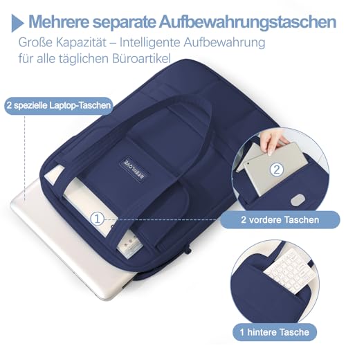 Puffy Laptop Sleeve 13-14 inch, Ultra Lightweight Laptop Case Compatible with MacBook Air/Pro 13/Pro 14 M5 M4 M3 M2 M1, iPad, HP Dell ASUS Lenovo, Vertical Laptop Bag with Handles, Navy Blue | 14.37"x10.24"x1.38" - color: Navy Blue