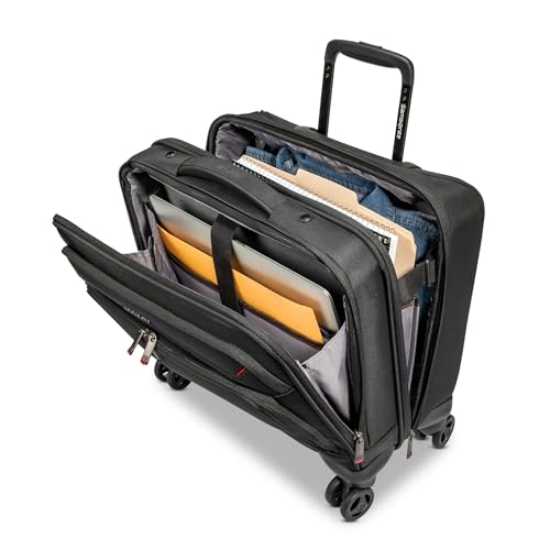 Samsonite® Xenon 4.0 Spinner Nylon Rolling Mobile Office with 15.6" Laptop Pocket and Tablet Pocket, 15-3/8"H x 15-3/4"W x 7-1/8"D, Black