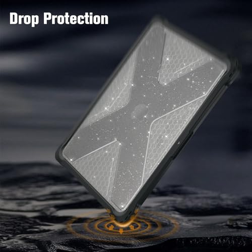 Fintie Rugged Case for MacBook Air 15 Inch, Glittering Clear | A3448 A3241 A3114 A2941, 2023 2024 2025 2026, M2 M3 M4 M5, TPU Bumper, Heavy Duty Hard Shell Cover - color: Glittering Clear