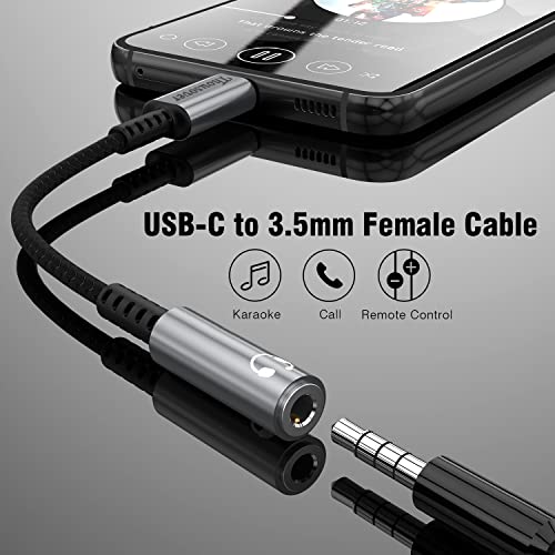 Thousover USB Type C to 3.5mm Female Headphone Jack Adapte