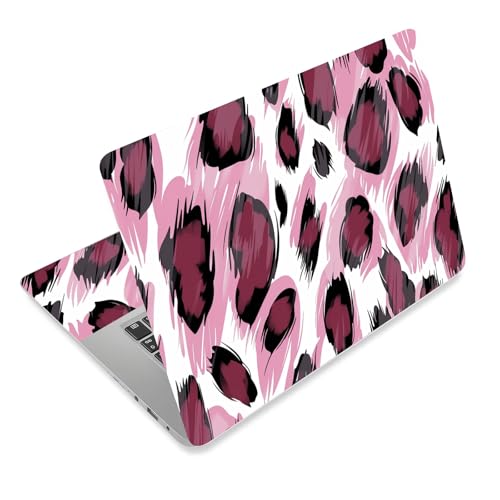 Laptop Skin Sticker Decal for 12 13 13.3 14 15 15.6 in, Universal Vinyl Waterresistant Protector Cover for Notebook PC Netbook, Computer Decor for Women Girls Pink Leopard Print - color: Pink Leopard Print