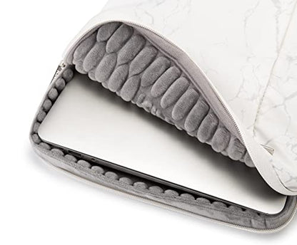 Kinmac 360° Heavy Duty Protective Laptop Sleeve Case Bag Cover with Handle for MacBook Air 13 inch,iPad Pro 13 inch and 13.3 inch HP,Dell,Lenovo,Asus,Acer Laptop (White Marble) - color: White Marble, size: 12 inch-13.3 inch