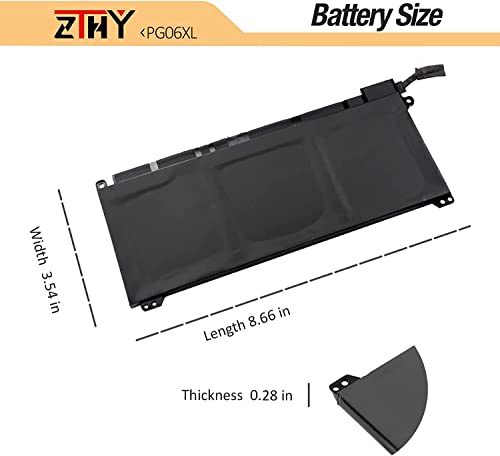 69Wh PG06XL PG06069XL Battery Replacement for HP Omen 15-DH000 15T-DH000 | 15-DH0XXX 15-DH1XXX 15T-DH100 15-DH1010CA 15-DH1019NR 15-DH1065CL Omen 5 Air 15-dh0006TX 15-dh0153TX L48431-2C1 L48497-005 - size: 8.66*3.54*0.28 inch PG06XL