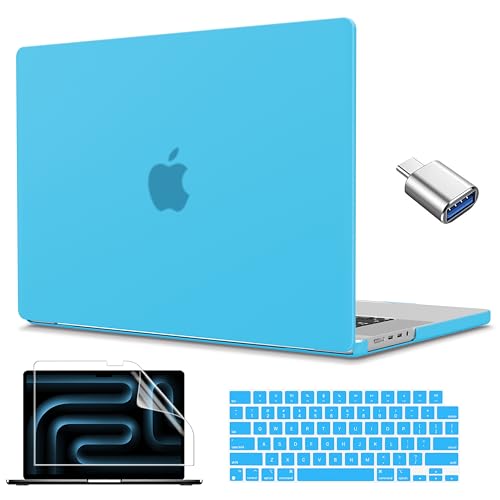 CISSOOK Case Compatible with MacBook Pro 14 inch 2021-2026, Hard Shell Case Keyboard Cover for MacBook Pro 14 M1 M2 M3 M4 M5, Matte Sky Blue - color: Matte Sky Blue