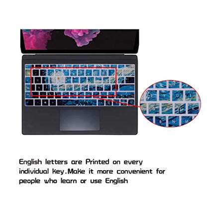 HRH English Silicone Keyboard Cover Skin for Microsoft Surface Pro | With Surface Pro 4, Pro 5 2017, Pro 6 2018, Pro 7 2019,12.3-inch Surface Pro 6,Dustproof,Soft-Touch,Ultra Thin,Starry Night - color: starry night