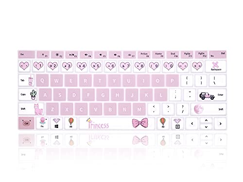 English Silicone Keyboard Cover for Microsoft Surface Pro 4 and Pro 7 2019/Pro 6 2018/Pro 5 2017 Keyboard for Surface pro 6 12.3-Inch,Princess - color: Princess