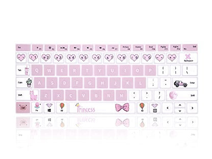English Silicone Keyboard Cover for Microsoft Surface Pro 4 and Pro 7 2019/Pro 6 2018/Pro 5 2017 Keyboard for Surface pro 6 12.3-Inch,Princess - color: Princess