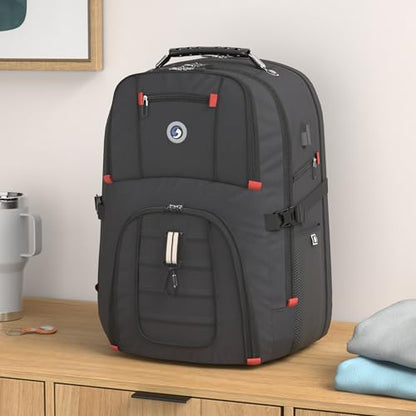 SHRRADOO Extra Large Travel Laptop Backpack for Men, Work College Backpacks | Fit 17 Inch Laptops, with Combination Lock, Carry On Flight Approved, Men Women Business Backpack,Bookbag School Backpack - color: Black