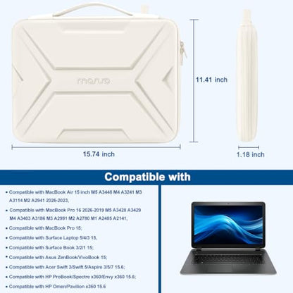 MOSISO Laptop Case 15.6 inch, 15-16 inch Laptop Sleeve, Sand | Compatible with MacBook Pro 16 / Air 15,HP Acer Dell Lenovo ASUS,Artistic Geometric EVA Carrying Case Hard Shell with Handle - color: Sand, size: 15.6 inch