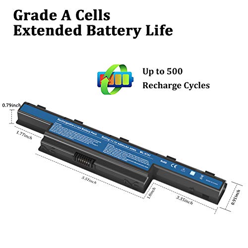 AS10D31 AS10D51 Notebook Battery Replacement Compatible with Acer Aspire 5253 5251 5336 5349 5551 5552 5560 5733 5733Z 5740 5735 5735Z, Gateway NV55C NV50A NV53A NV59C