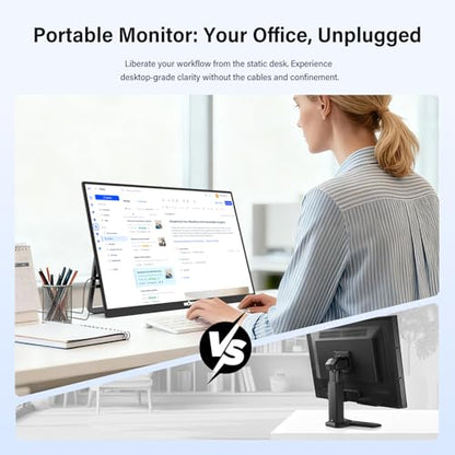 InnoView Large Portable Monitor 23.8inch FHD 1080P 144Hz USB-C, HDMI Computer Display HDR 100% sRGB IPS Gaming Monitor W/180°Adjustable DC Eyes Care Stand for Laptop PC MAC Phone PS4 Xbox Switch - size: 23.8" 1080P 144Hz